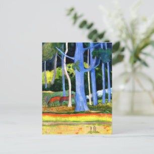 Gauguin - Landschap met blauwe boomstammen Briefkaart