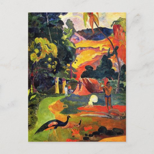 Gauguin Landschap met het Briefkaart Peacocks (Voorkant)