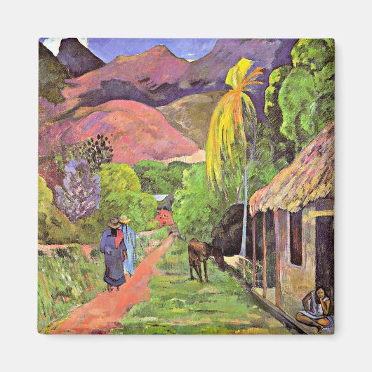 Gauguin - Road in Tahiti Magneet (Voorkant)