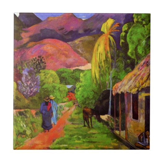 Gauguin Road in Tahiti Tile Tegeltje (Voorkant)