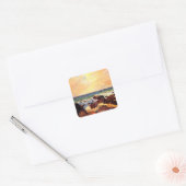 Gauguin - Rocks and Sea, Vierkante Sticker (Envelop)
