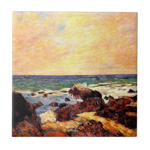 Gauguin - Rotsen en Zee, fijne kunst, Tegeltje