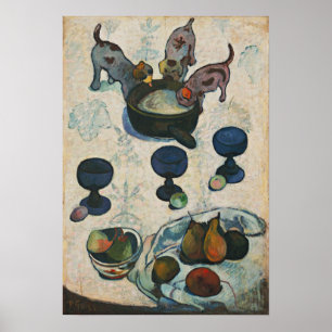 Gauguin - Stilleven met drie puppy's 1888 Poster