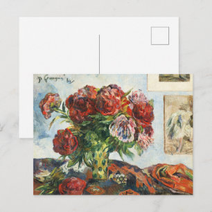 Gauguin Stilleven met Pioenrozen Vintage Kunstprin Briefkaart