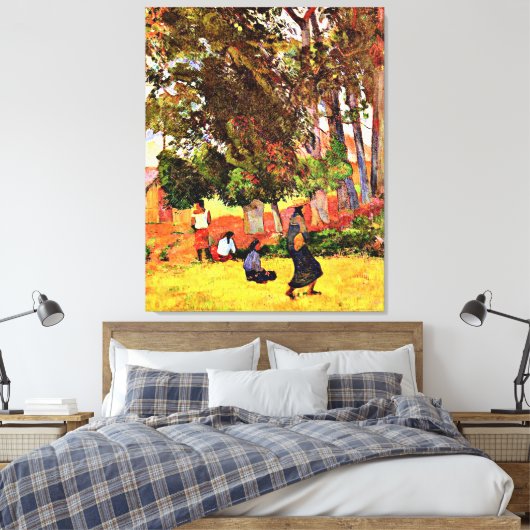 Gauguin - Tahitian Village, Canvas Afdruk (Insitu (Slaapkamer))