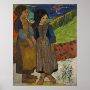 Gauguin - Twee Bretonse Meisjes Bij De Zee 1889 Poster