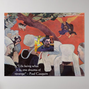 Gauguin Uniek Na de Preek Poster Met Citaat