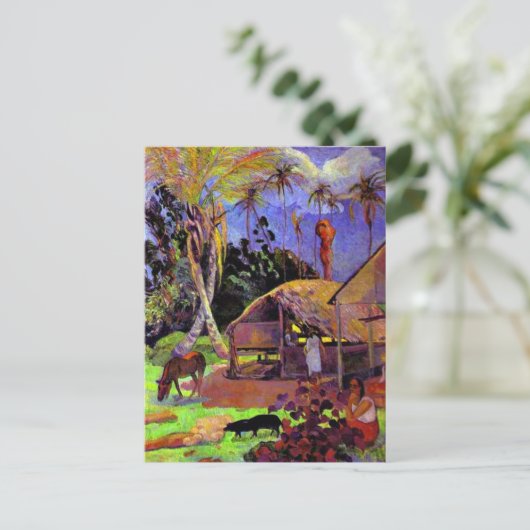 Gauguin - Zwarte varkens Briefkaart (Staand voorkant)
