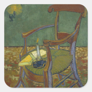 Gauguins stoel van Vincent Van Gogh Vierkante Sticker