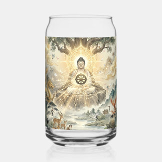 Gautam Buddh Meditatie Kunst Glas - Vreedzame Dham