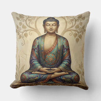 Gautam Buddh Meditatie Kunst Kussen - Vreedzame Dh