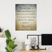 Gautama Boeddha's Inspirerend Quote Poster (Thuiskantoor)