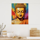 Gautama Buddha Folk Art Fusion Poster (Keuken)