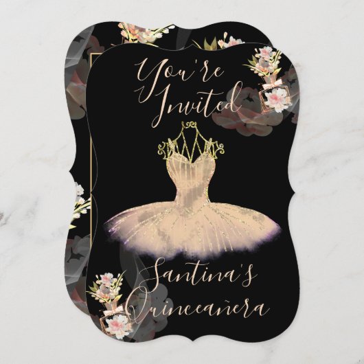 Gauzy Roos Gouden Ballerina Jurk Bloemenparfum Kaart (Voorkant / Achterkant)