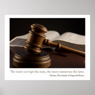 Gavel et affiche de corruption