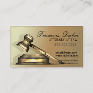 Gavel Lawyer Attorney Law Firma Visitekaartje
