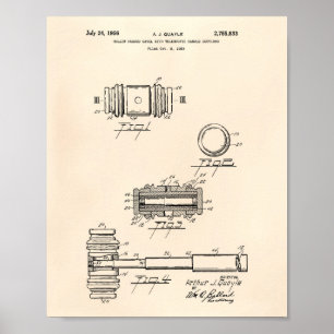 Gavel of Justice 1956 Patent Art - Old Peper Poster