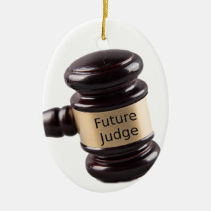 Gavel-ontwerp voor scheidsrechters en advocaten keramisch ornament