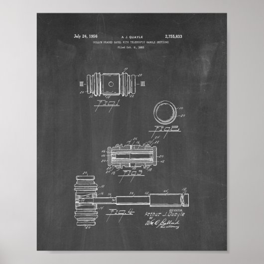 Gavel Patent van de rechter - Chalkboard Poster (Voorkant)
