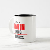 Gavin ding dat je niet zou begrijpen tweekleurige koffiemok (Voorkant links)