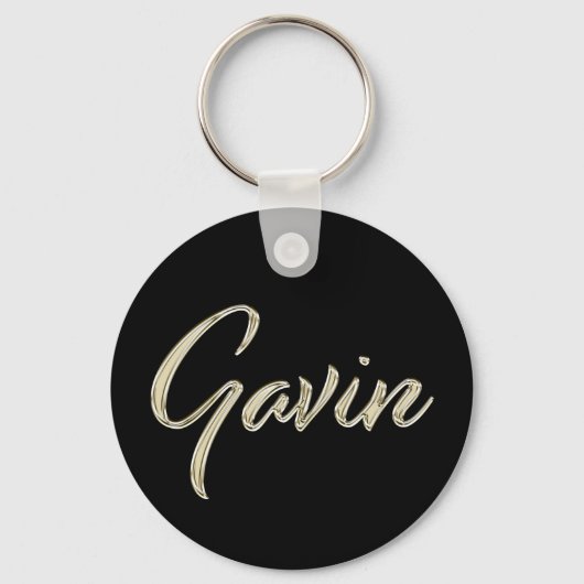 Gavin Name whitegold Button Porte-clés (Recto)