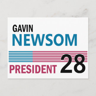 Gavin Newsom 2028 Briefkaart