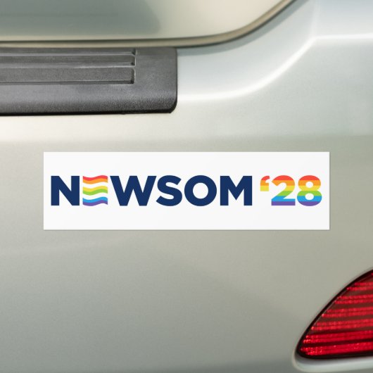 Gavin Newsom 2028 LGBTQ Bumpersticker (Op auto)