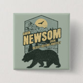 Gavin Newsom 2028 Resist Protect Defend Vierkante Button 5,1 Cm (Voorkant)