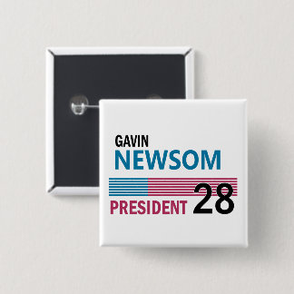 Gavin Newsom 2028 Vierkante Button 5,1 Cm