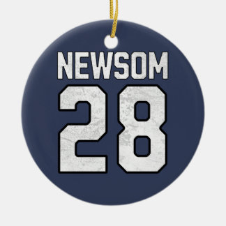 Gavin Newsom 2028 voor President nummer 28 Keramisch Ornament