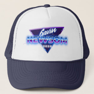 Gavin Newsom 2028 voor President Retro 80s Trucker Pet