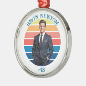 Gavin Newsom | #48 Kerst Metalen Ornament (Links)