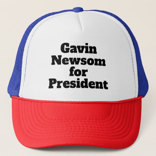Gavin Newsom for President Trucker Pet (Voorkant)