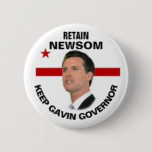 Gavin Newsom in 2021 behouden Ronde Button 5,7 Cm