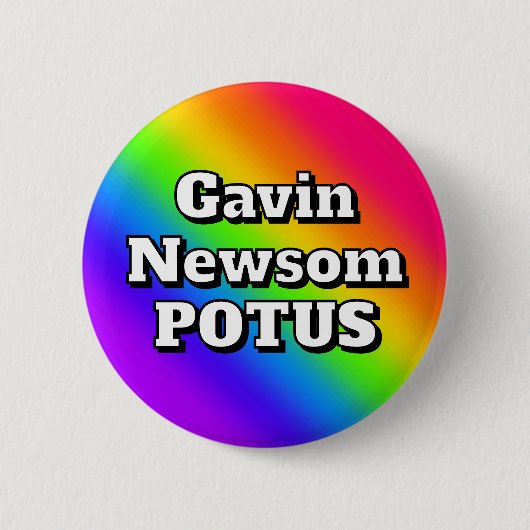 Gavin Newsom POTUS Ronde Button 5,7 Cm (Voorkant)
