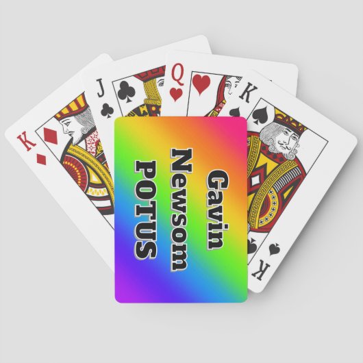 Gavin Newsom POTUS (u kunt de woorden wijzigen) Pokerkaarten (Achterkant)