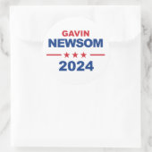 Gavin Newsom Ronde Sticker (Tas)