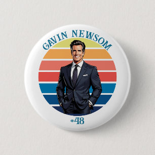 Gavin Newsom Vintage #48 Ronde Button 5,7 Cm