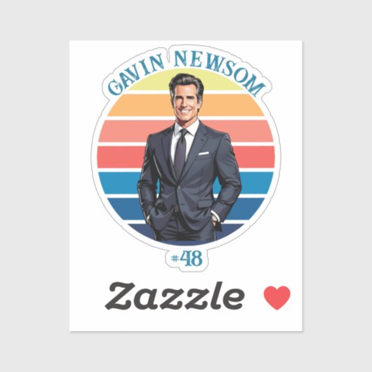 Gavin Newsom | Vintage #48 Sticker (Vel)