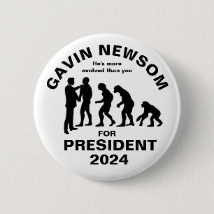 Gavin Newsom voor President 2024 Ronde Button 5,7 Cm