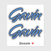 Gavin Nom autocollant Stickerset bleu (Feuille)