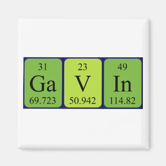 Gavin periodieke table name magnet magneet (Voorkant)