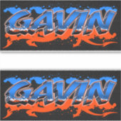 Gavin Vorname Name Graffiti Aufkleber Sticker (Voorkant)