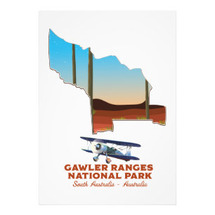 Gawler waagt de kaart van de reisposter foto afdruk