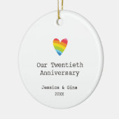 Gay 20th Wedding Jubileum Persoonlijk hart Keramisch Ornament (Links)