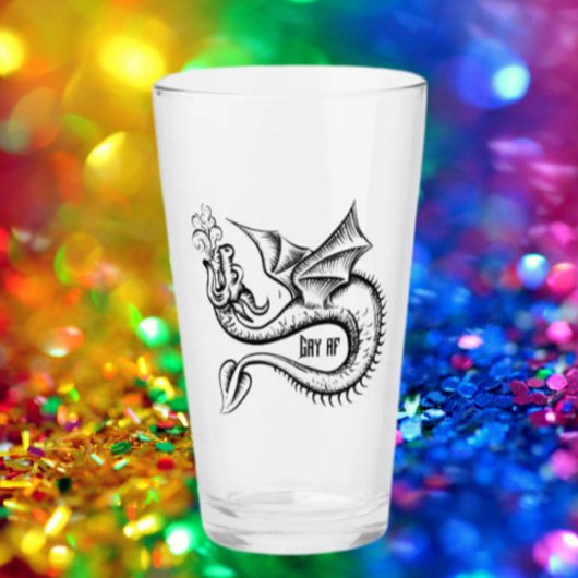 Gay AF Dragon Zwart Glas
