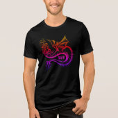 Gay AF Gradient Rainbow Dragon Tri-Blend Shirt (Voorkant)