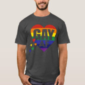 GAY AF regenboog hart T-shirt (Voorkant)