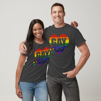 GAY AF regenboog hart T-shirt