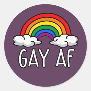 GAY AF T-shirt Ronde Sticker